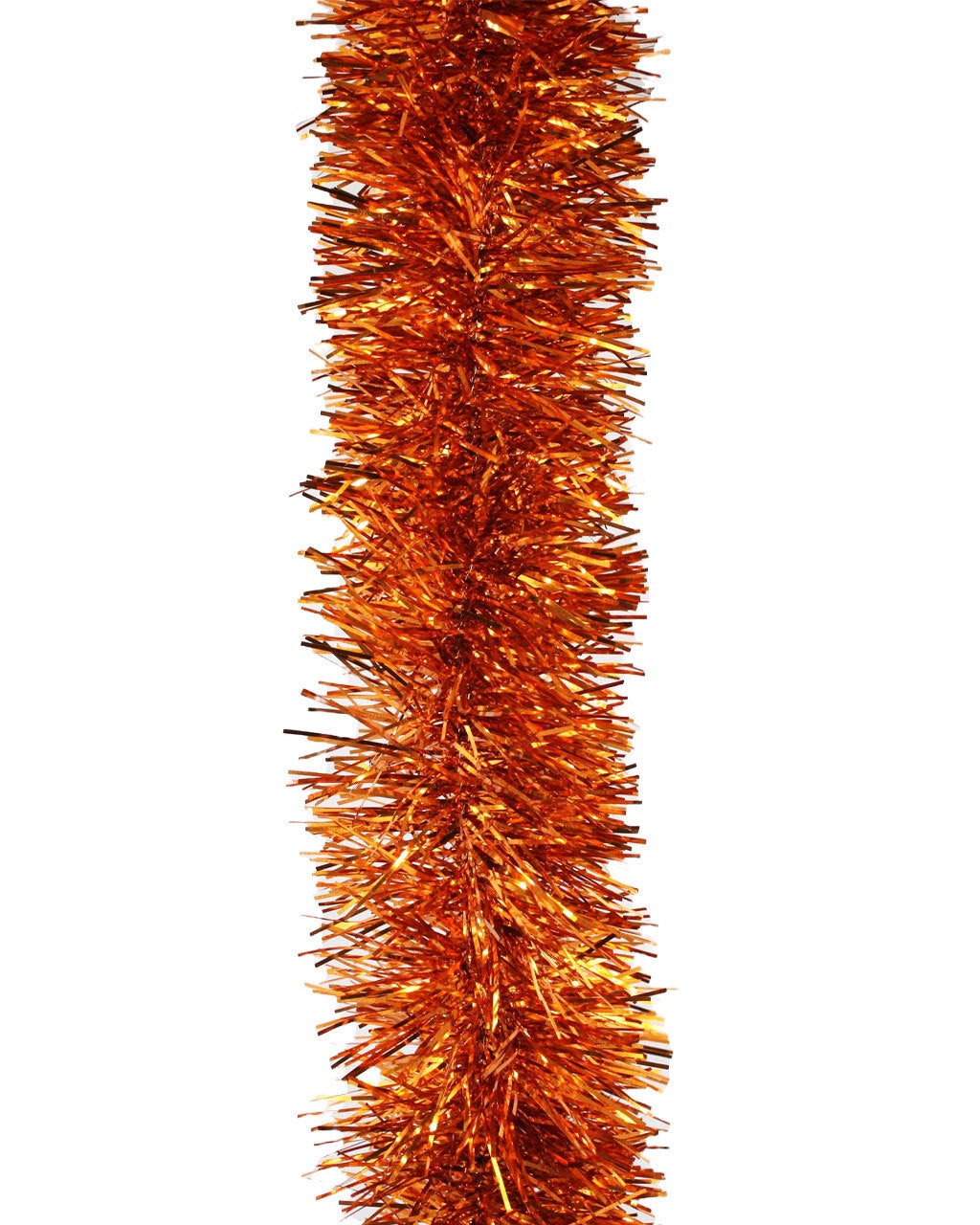 10m ORANGE Christmas Tinsel 75mm wide