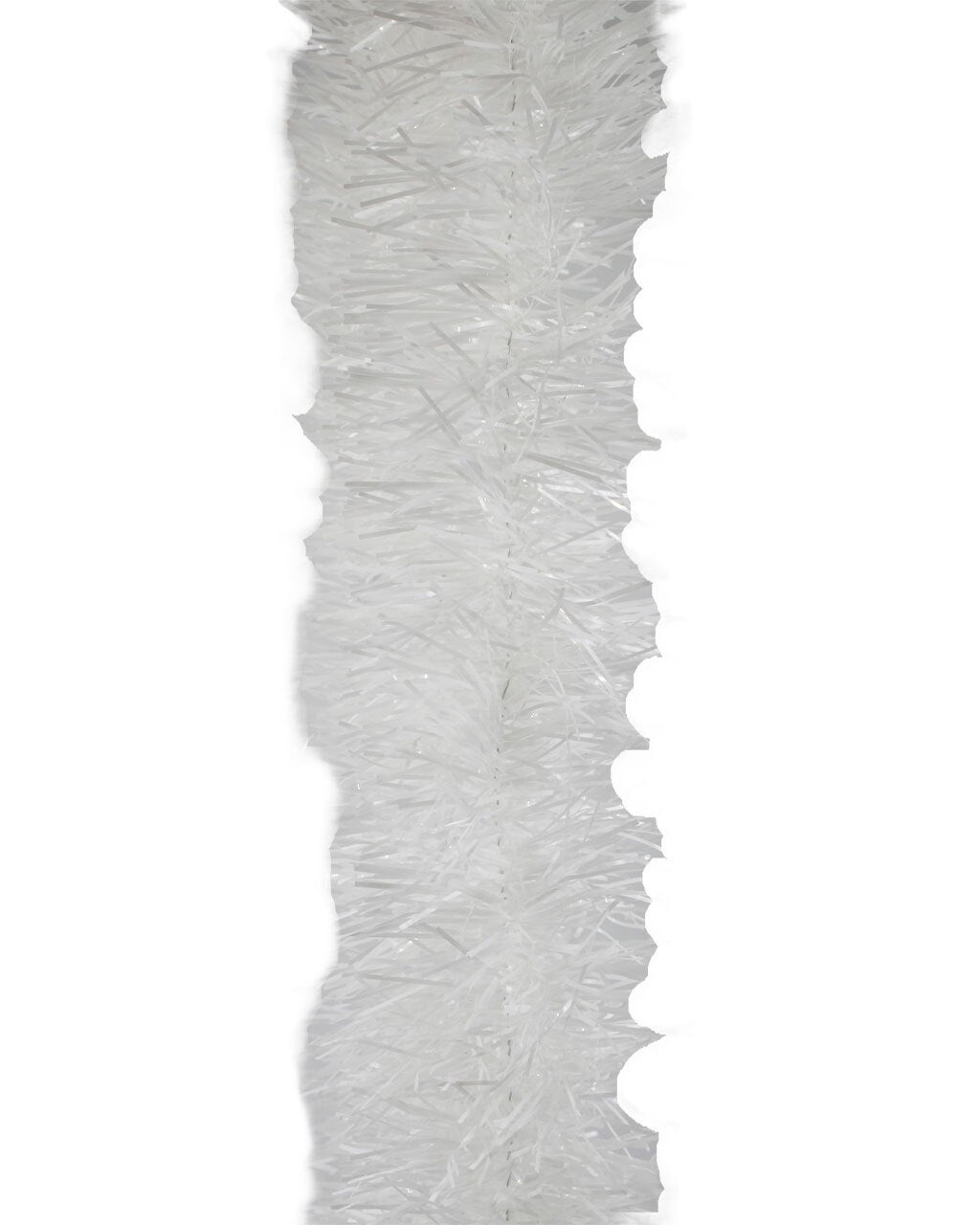 10m WHITE Christmas Tinsel 75mm wide