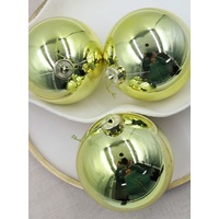 GOLD 120mm Christmas Baubles 3 Balls Gloss
