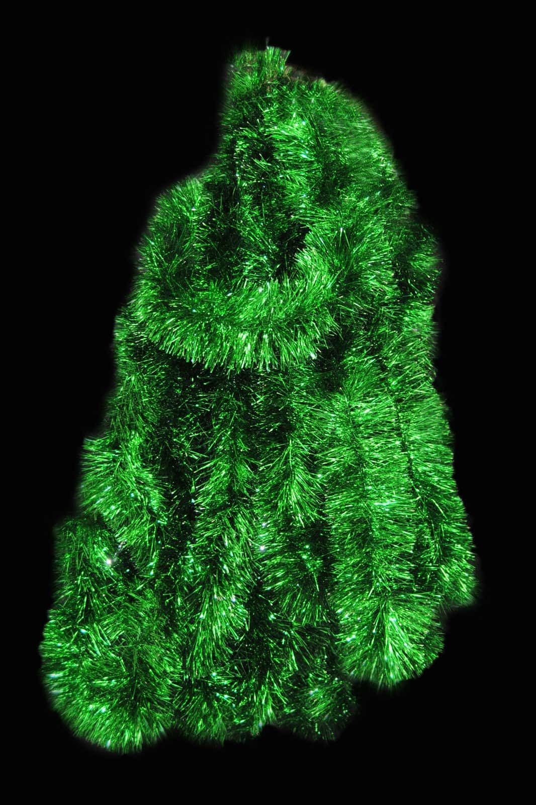 200m GREEN Christmas Tinsel - 150mm wide