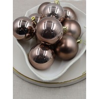 80mm Christmas Baubles Light Brown 45 Balls