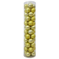 80mm Christmas Baubles Champagne Gold 45 Balls