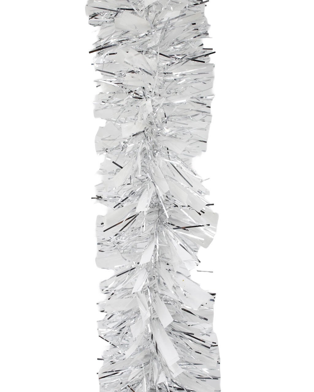 5m WHITE SILVER Christmas Tinsel 75mm wide