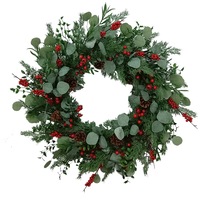 Eucalyptus Evergreen Wreath 71cm Green Pre Decorated