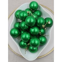 Green Christmas Baubles 70mm Pearl 48 Pack