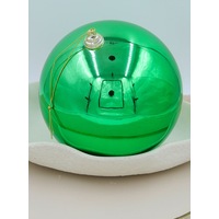 Green 200mm Christmas Baubles Gloss 4 Pack