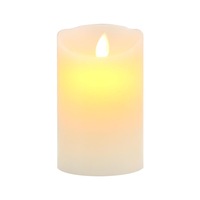 IVORY LED Wax Pillar Candle 12.5cm