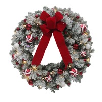 Snowy Flocked Pre-Decorated Wreath 61cm / 24 inches