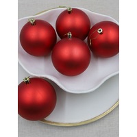 Red Christmas Baubles 24 Matt 100mm