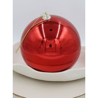 RED 200mm Christmas Bauble Gloss 4 Pack