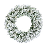 Snowy Flocked Wreath 61cm Pre-Lit