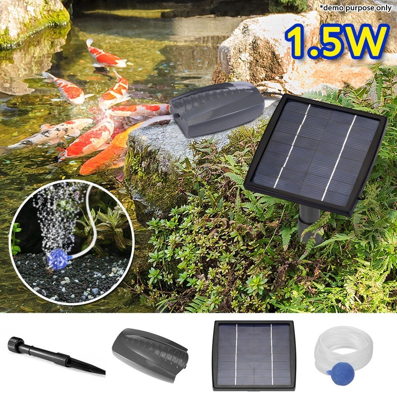 Buy Solar Powered Pond Air Pump for Fish 1.5W MyDeal