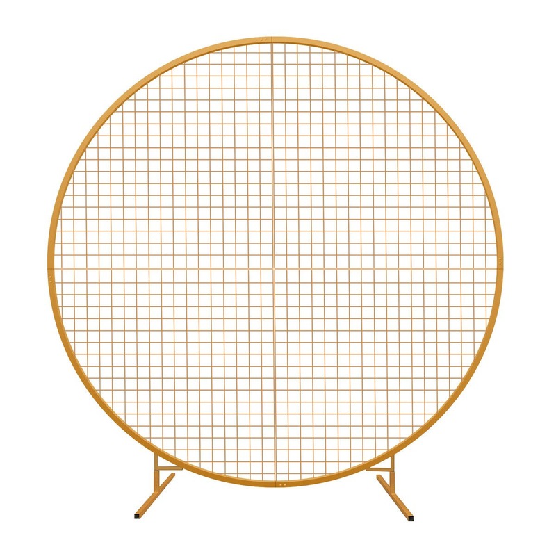 Buy 1.8M Wedding Party Backdrop Stand Arch Mesh Gold Round Hoop