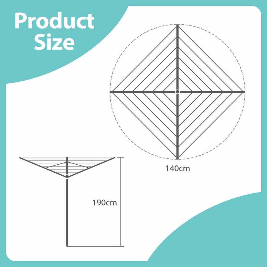 Buy 10 Line Clothesline 4 Arm Clothes Airer Dryer Drying Rack Outdoor ...