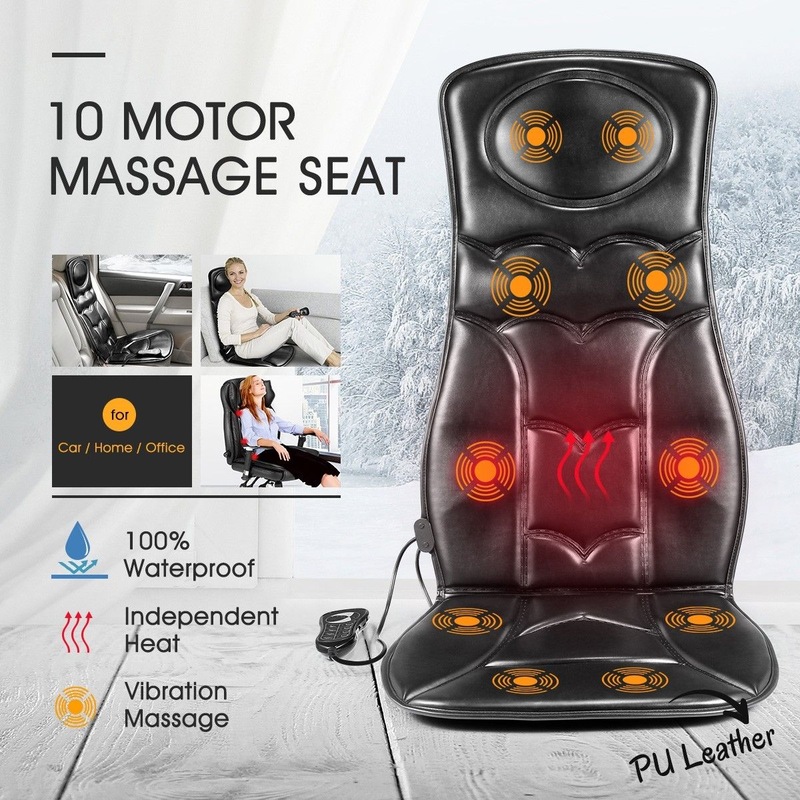 Vibration Massage Seat Cushion Heating Therapy Chair Pad with 10 ...