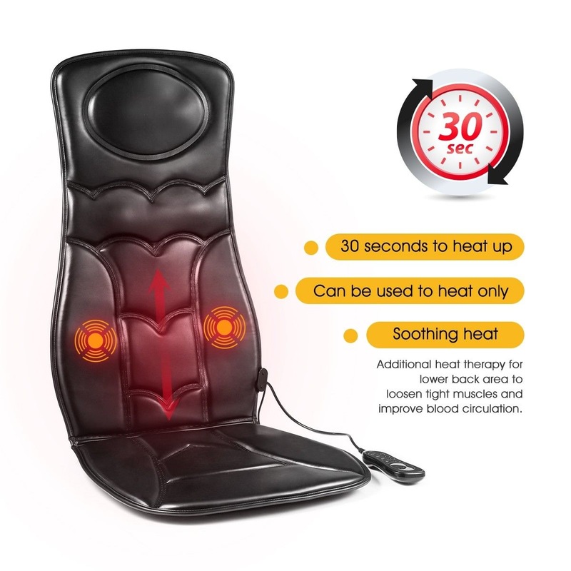Vibration Massage Seat Cushion Heating Therapy Chair Pad with 10 Vibrating Motors - MyDeal