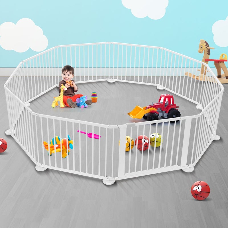 10 Panel Wooden Playpen Kids Baby Toddler Fence Play Yard White 933861 11 ?v=637522840988131633&imgclass=dealpageimage