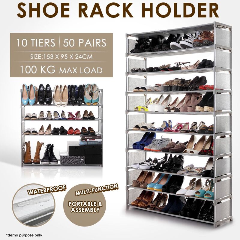 10 Tiers Shoe Rack Cabinet Storage Organizer 50 Pairs Shoe Holder Buy Shoe Racks Cabinets 990066