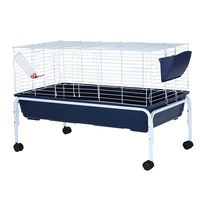 Rabbit Cage Hutch Animal Home Wheeled Guinea Pigs Pet Pen House