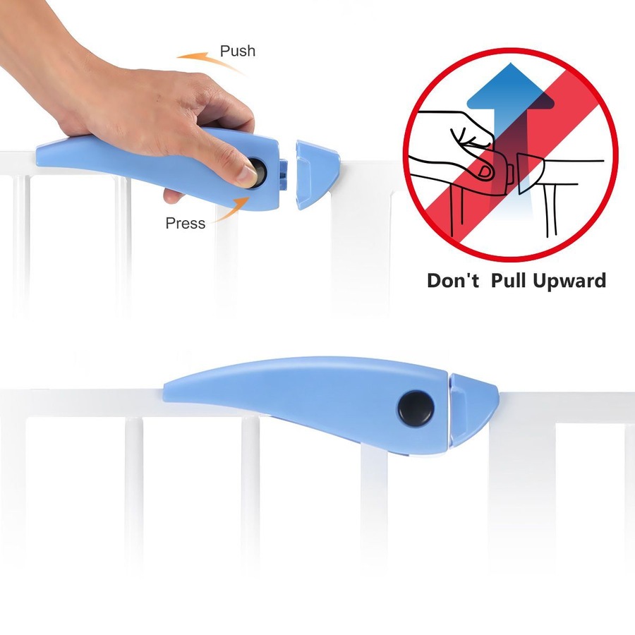 Baby Child Pet Safety Gate Stairway Barrier with Cat Door 100cm Tall