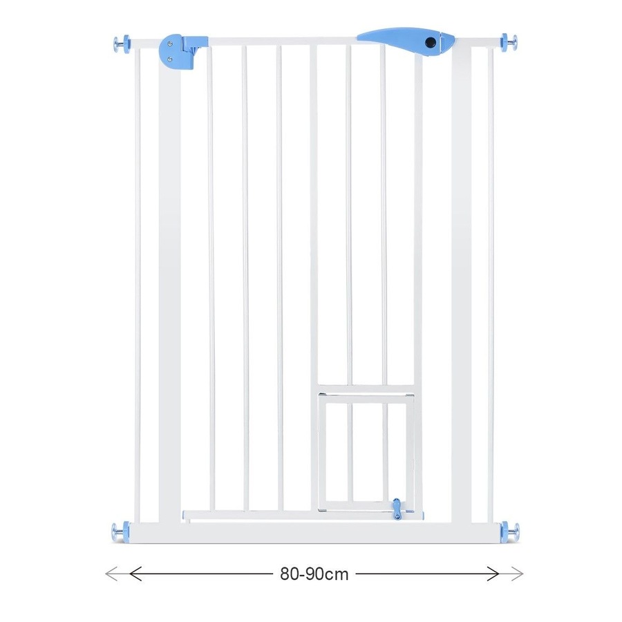 Baby Child Pet Safety Gate Stairway Barrier with Cat Door 100cm Tall