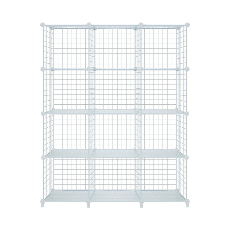 Buy 12 Cube Metal Wire Storage Shelf Modular Organizer DIY Storage Rack