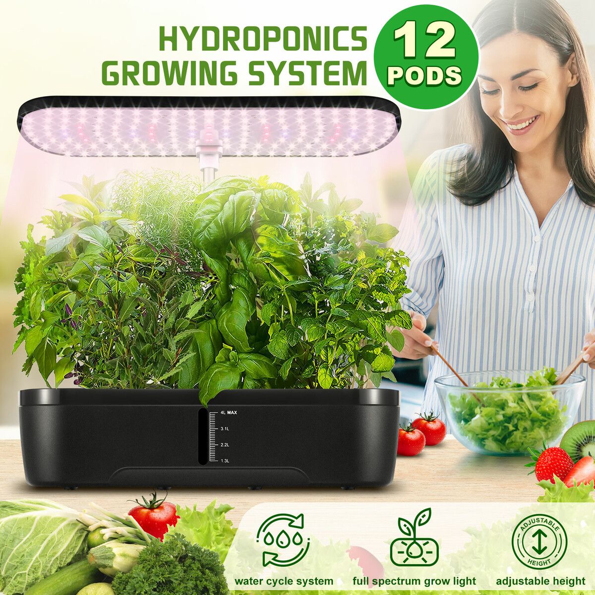 Herb growing deals kit with light