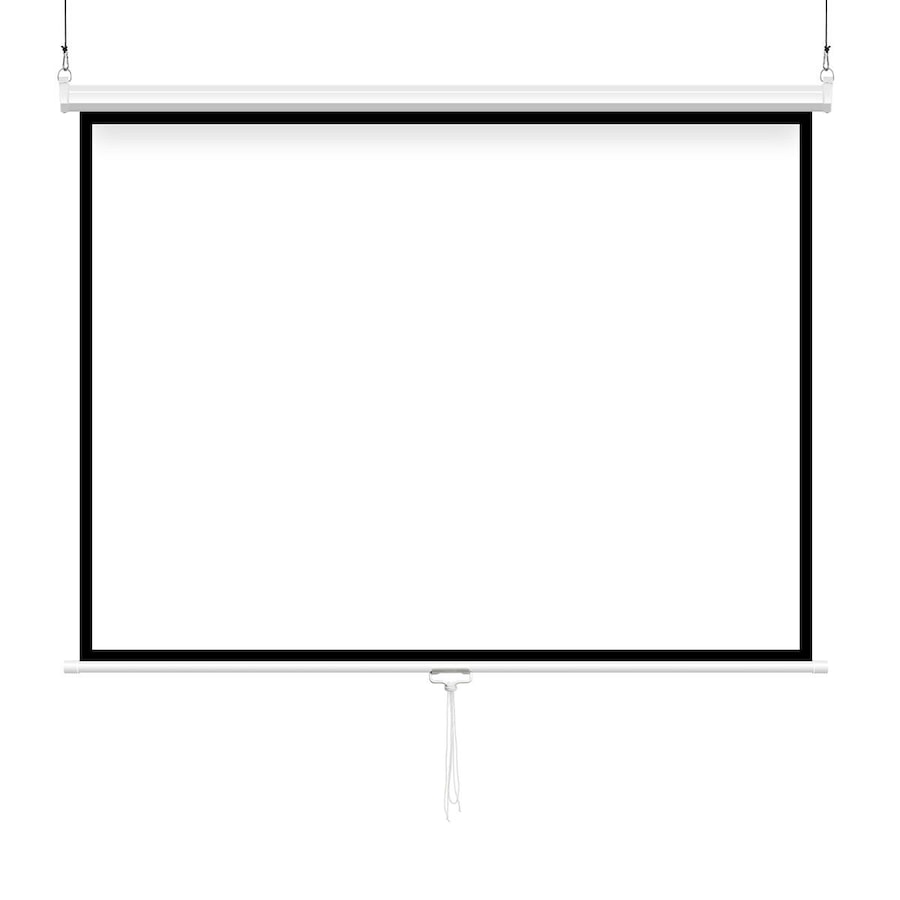 120 Inch Projector Screen 4:3 Manual Pull Down Retractable Wall/Ceiling Mount HD Home Office Cinema