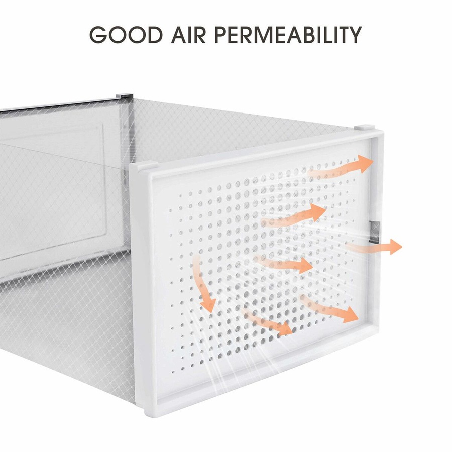 12Pcs Shoe Box Storage Case Clear Boxes Sneaker Display Plastic Extra Large Stackable Container Unit Transparent Organizer