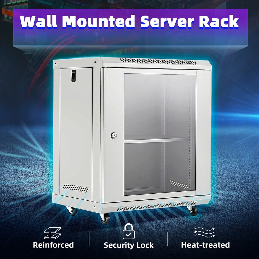 Buy 12U Server Cabinet Rack Network Data Case Wall Mount LAN Enclosure ...