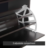 Black Wooden Shoe Cabinet Fold Organizer
