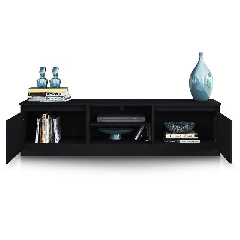 Buy 160cm TV Stand 2 Doors Wood Entertainment Unit Storage