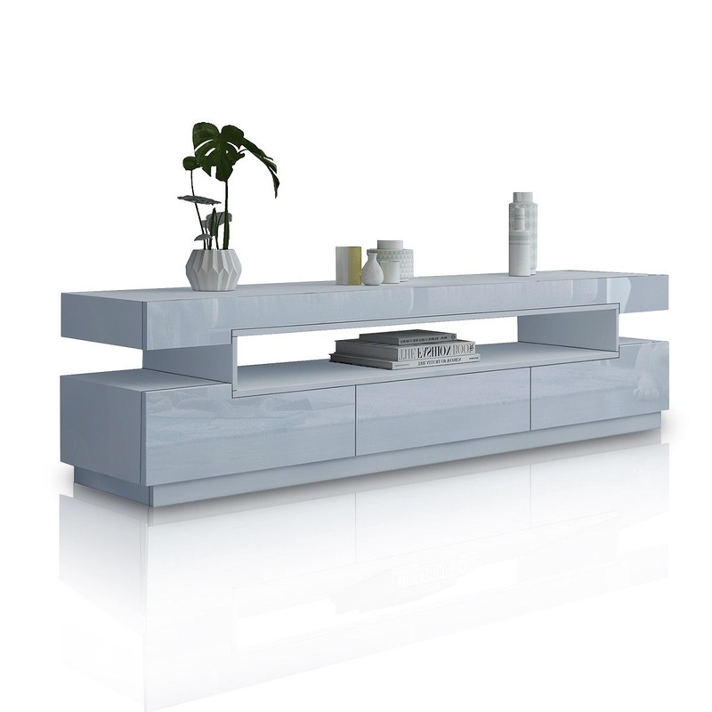 Buy 160cm TV Stand Wood Entertainment Unit Gloss Front Storage