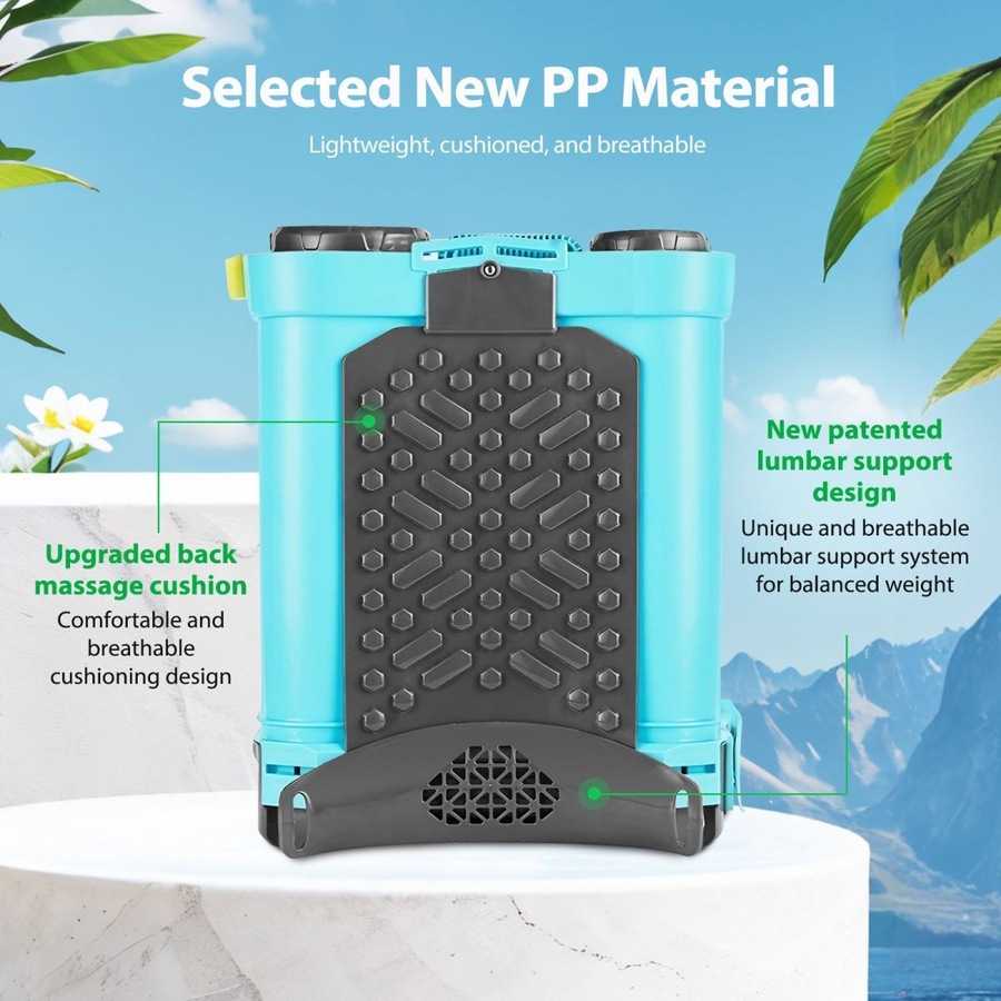 16L Electric Backpack Sprayer 12V Battery Powered Rechargeable Knapsack Garden Watering Lawn Weed Disinfection Agriculture Car Wash Spray Equipment