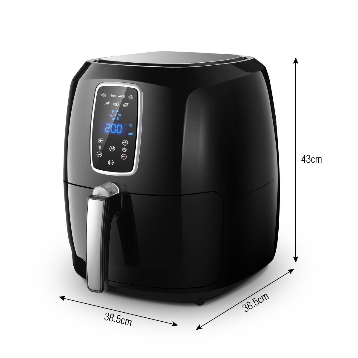 Buy 7L Maxkon OiL Free Air Fryer Cooker 1800W Black - MyDeal