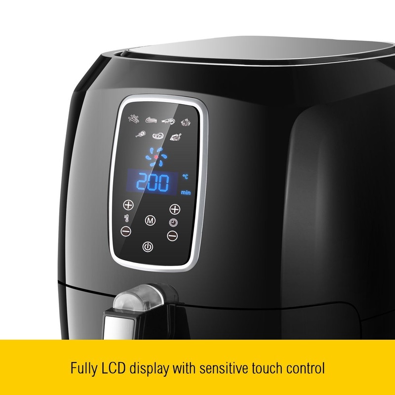Buy 7L Maxkon OiL Free Air Fryer Cooker 1800W Black MyDeal