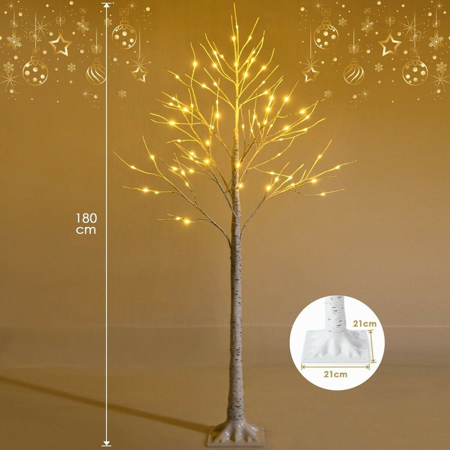 180cm LED Birch Tree Lights Christmas Decoration Fairy Twig Branch Table Lamp 156 LED Bulbs Xmas Outdoor Home Wedding Holiday Display Warm White