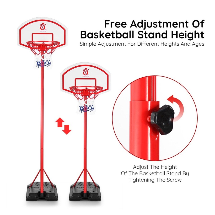 2.7m Adjustable Kid Basketball System Hoop Stand Backboard Basketball Set