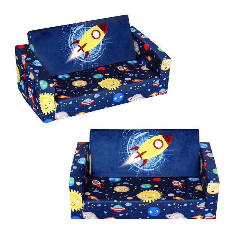 Buy 2 Seater Kids Sofa Bed 2in1 Couch Flip Out Lounger Chair Children