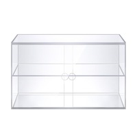 2 Tier Cupcake Cabinet Display Shelf Unit Acrylic Cake Bakery Case Stand Model Donut Pastry Toy Showcase 5mm Thick Transparent