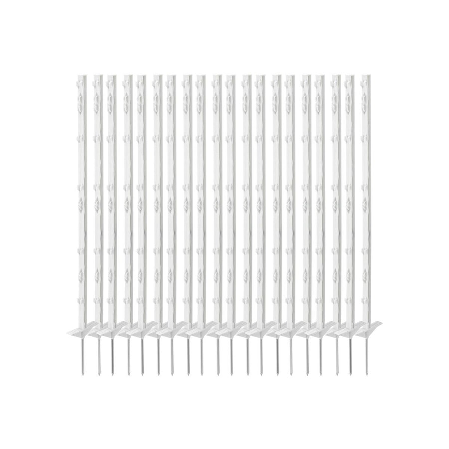 20pcs Electric Fence Posts Tread Step In Wire Poly Tap Garden Farm Livestock Cattle Sheep Cow Insulators Poles White