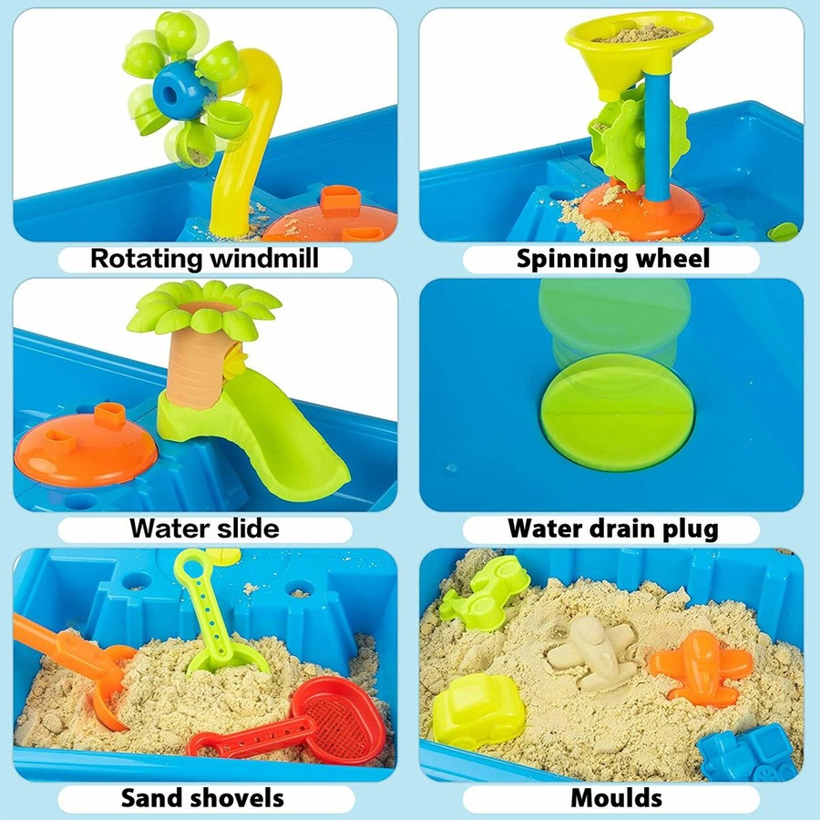 2in1 Water Sand Table Kid Sandpit Beach Play Swimming Pool Toys Outdoor Activity Pretend Set