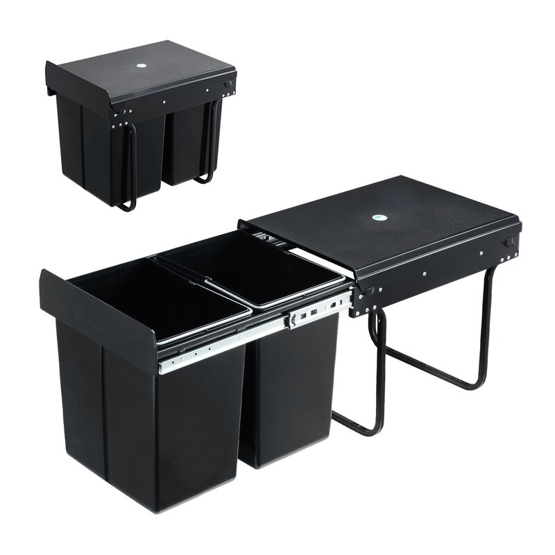 Buy 2x 20L Pull Out Trash Bin Kitchen Garbage Waste Basket Under Sink