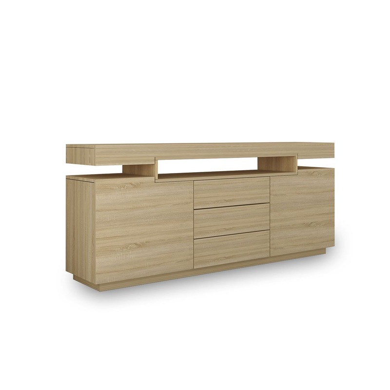 Buy 3 Drawer Sideboard TV Stand Entertainment Unit Buffet Table Oak 160x35x72cm MyDeal