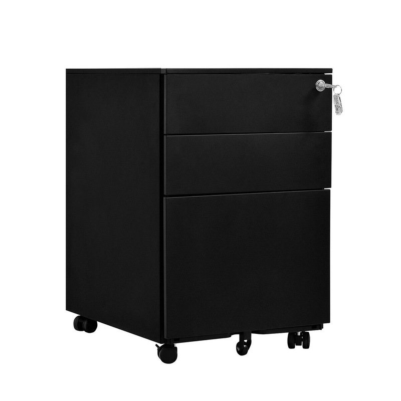 Buy 3 Drawers Filing Handleless Storage Bedside Table Organizer