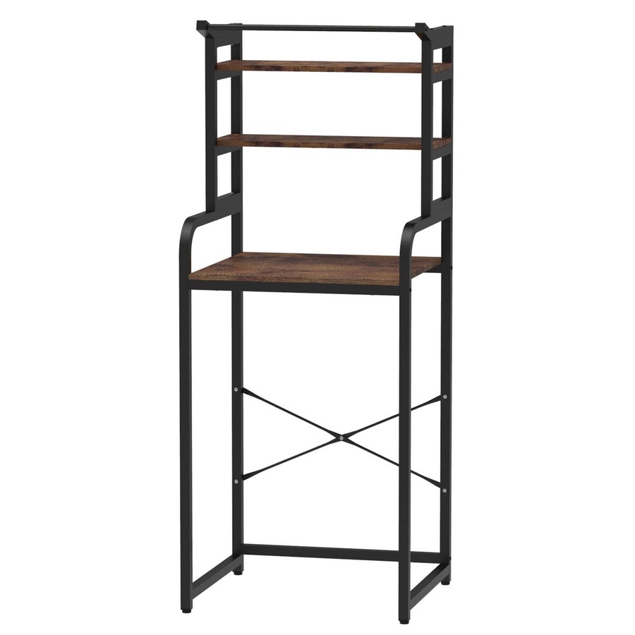 3 Tier Laundry Shelf Rack Storage Shelves Over the Toilet Washing Machine Washer Dryer Bathroom Organiser Towel Paper Holder Stand Unit Freestanding
