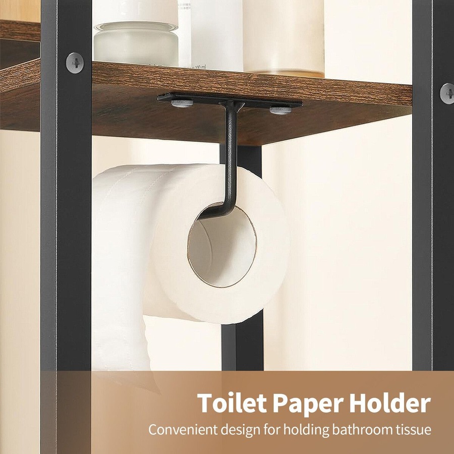 3 Tier Laundry Shelf Rack Storage Shelves Over the Toilet Washing Machine Washer Dryer Bathroom Organiser Towel Paper Holder Stand Unit Freestanding