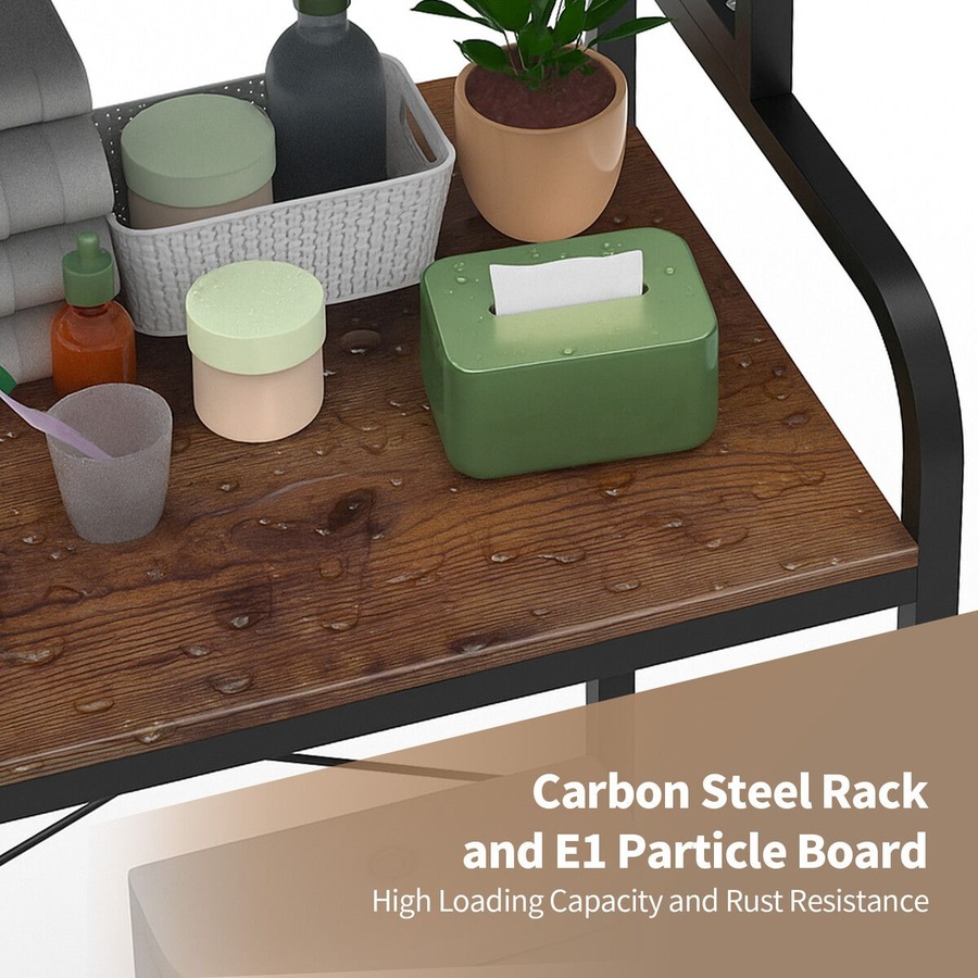 3 Tier Laundry Shelf Rack Storage Shelves Over the Toilet Washing Machine Washer Dryer Bathroom Organiser Towel Paper Holder Stand Unit Freestanding