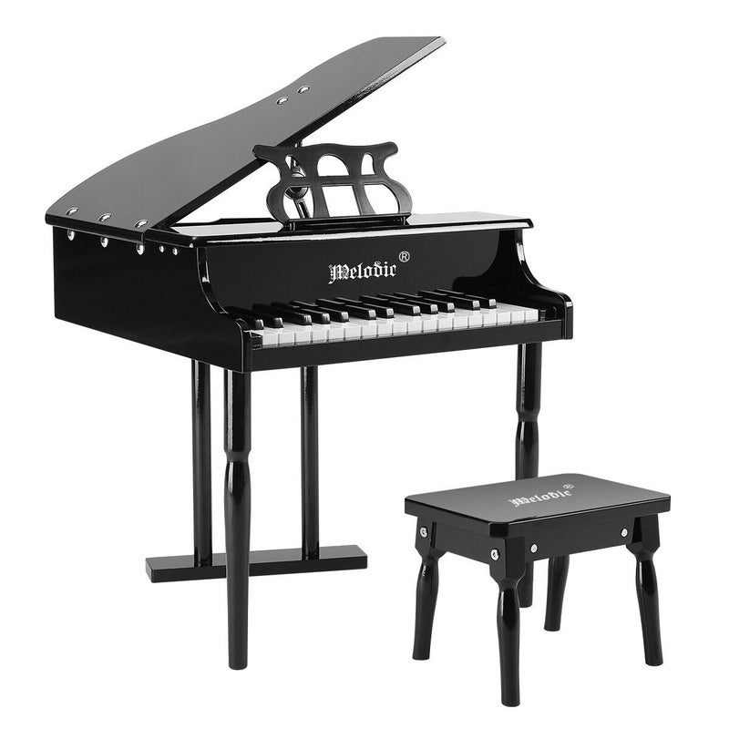 Buy 30 Key PianoChildren Kids Grand Piano Wood Toy w/ Bench Music Stand ...