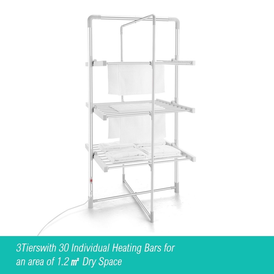 300W 3-Tier Heated Electric Clothes Towel Drying Rack Foldable
